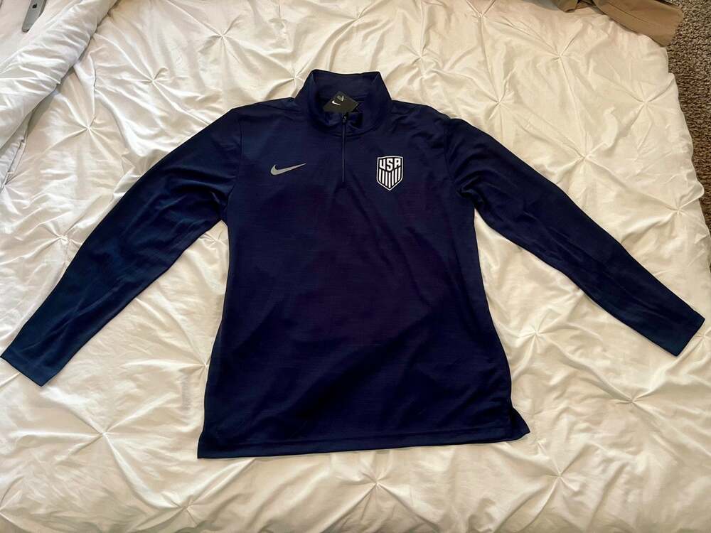 Nike USA Olympic 1/4 Zip Pullover Mens L Navy New